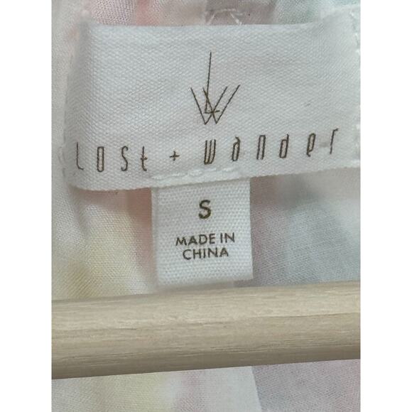 Lost + Wander Womens Shorts Multicolor Small Floral Belted Pleated Crochet Trim - Picture 3 of 4